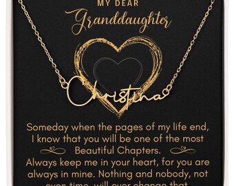 Collar con nombre personalizado para nieta: una sorpresa brillante: un regalo precioso con una tarjeta con un mensaje sincero