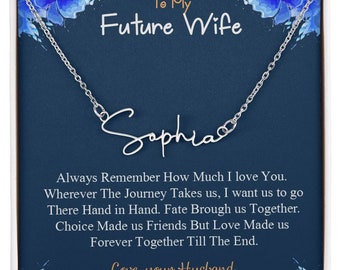 Collar personalizado con nombre y firma para futura esposa: un símbolo de amor y promesa