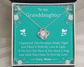 Collar con nudo de amor y colgante de circonita cúbica, regalo para nieta