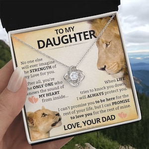 Regalo per la figlia di papà a mia figlia - Collana per la festa della mamma per ragazza da papà a figlia - Collana con nodo d&#39;amore