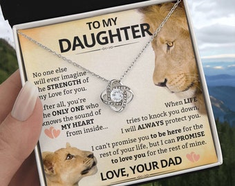 Collar de nudo de amor para hija - Circonita cúbica, regalo de papá