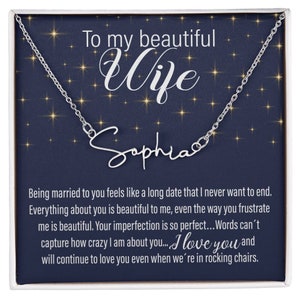 Personalized Name Necklace for Wife | Meaningful Gift for Anniversaries, Birthdays, or Special Occasions | Express Your Love