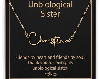 To Unbiological Sister: Personalized Name Necklace for Your Unbreakable Bond | Soul Sister Gift