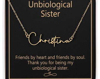 Para una hermana no biológica: collar con nombre personalizado para un vínculo inquebrantable / regalo para una hermana del alma