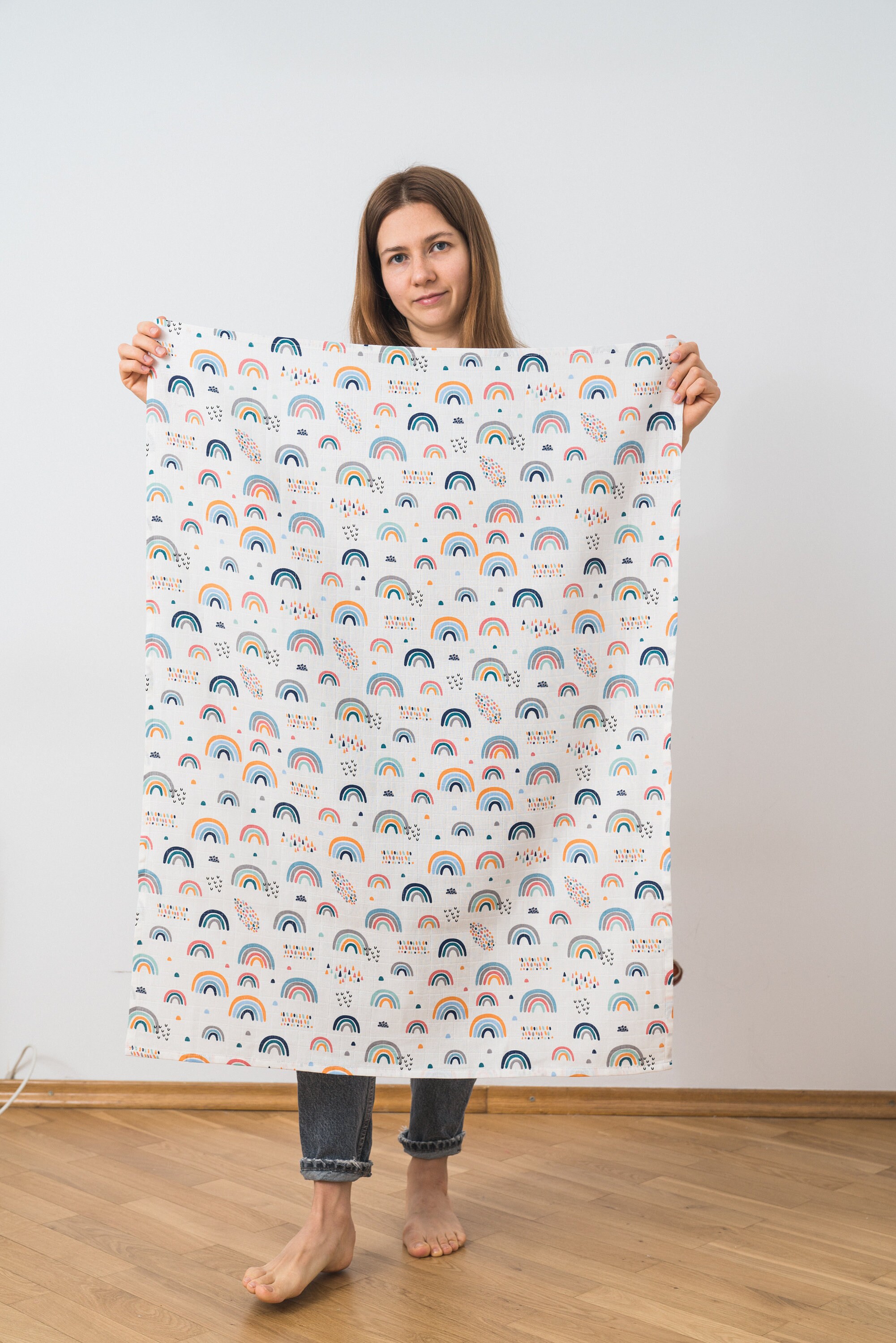 Muslin baby wearing wrap with Rainbow pattern Etsy