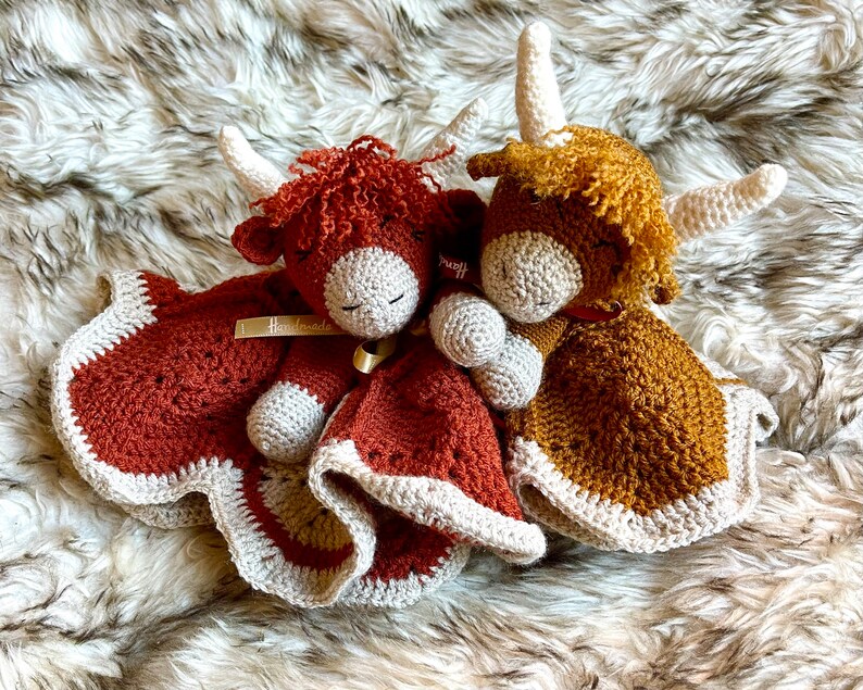 Highland Cow Crochet Pattern With Hexagon Blanket Sweet Etsy