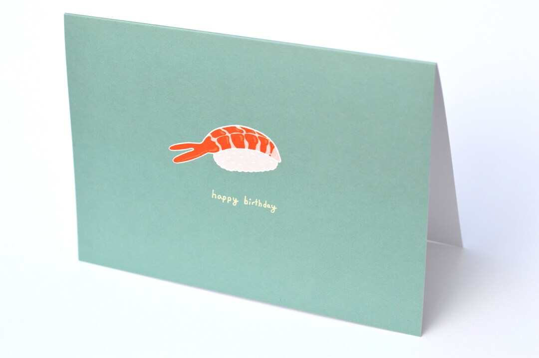 Tamago Egg / Prawn Nigiri Sushi Birthday Greeting Card sushi Series Etsy