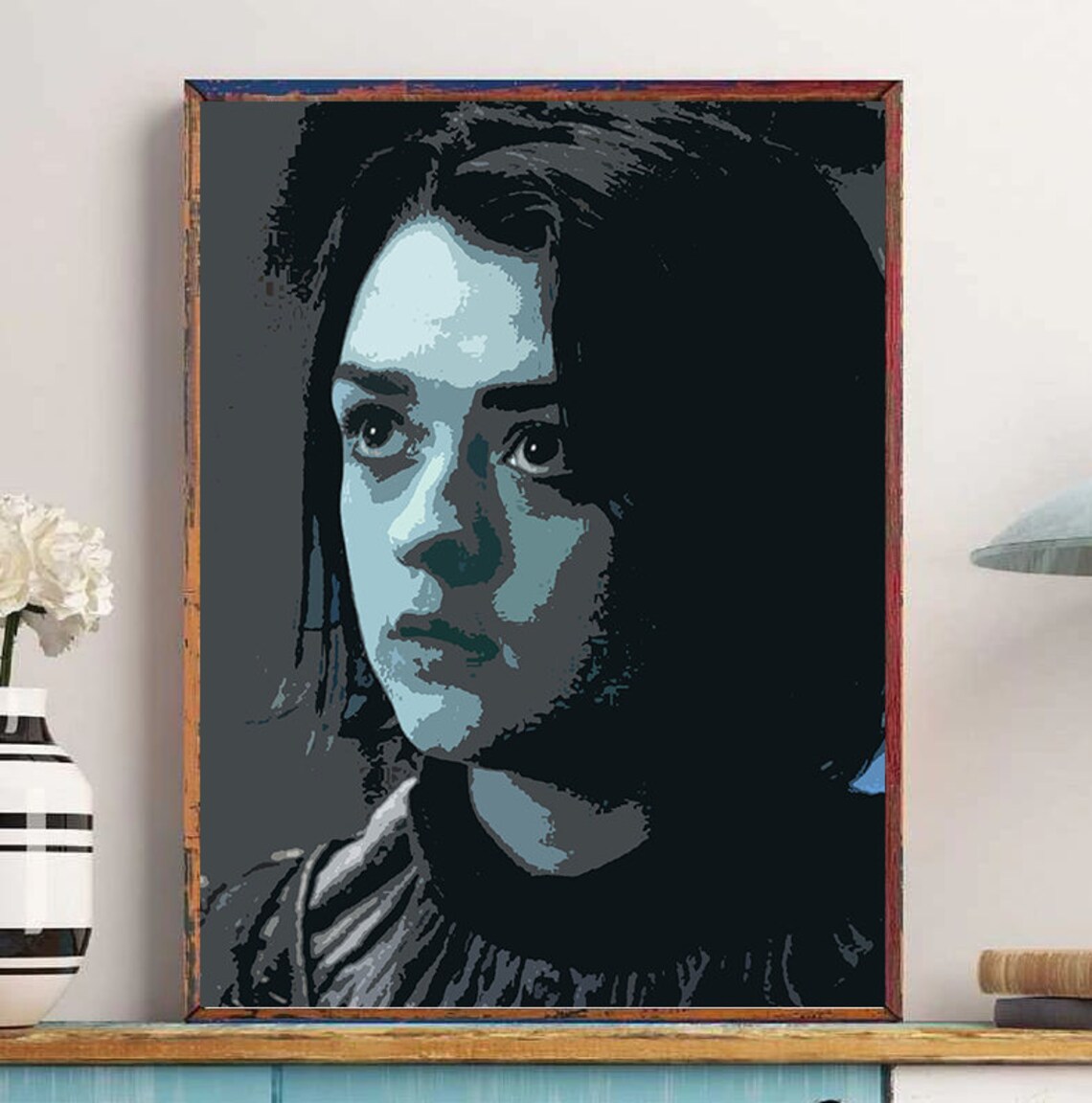 Arya Stark Print On Canvas Poster Arya Stark Poster Arya | Etsy