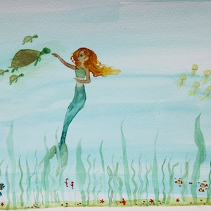 Aquarel zeemeermin