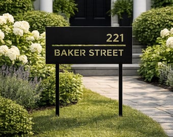 Letrero moderno personalizado con el número de la dirección de la casa, placa de dirección personalizada cortada con láser, letrero moderno de metal para la casa, letrero minimalista 3D para la calle, regalo