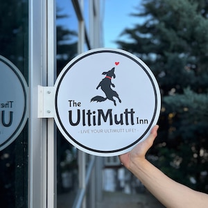 Round Blade Sign, Custom Round Shop Sign, Double Sided Storefront Sign, Bar Blade Sign, Custom Logo Sign, Business Sign, Metal Outdoor Sign
