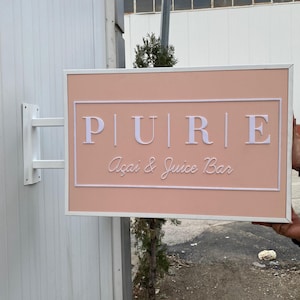 Custom Rectangular Blade Sign, Square Double Sided Light Box, Personalized Double Sided Signage, Storefront Sign, Double Sided Light Box