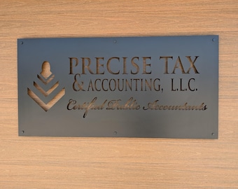 Laser Cut Metal Business Sign, Personalized Logo, Custom Signage, Rustic Sign, Raw Metal Sign