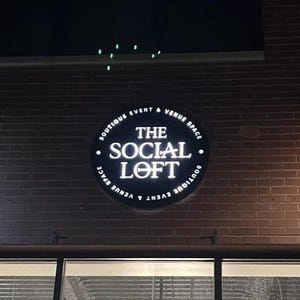 Custom Backlit Round Logo Sign: 3D Hollow Lightbox