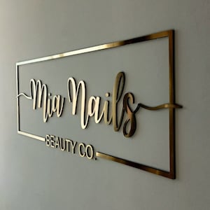 Wall Mounted Mirrored Gold Foamex Sign
