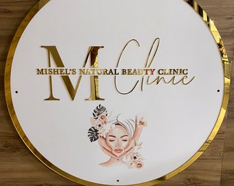 Custom Neon Logo Sign, 3D Acrylic Mirror for Business Sign