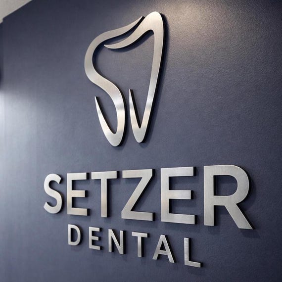 Custom Brushed Metal 3D Business Sign, Stainless Steel Reception Signage, Laser Cut Logo Decor