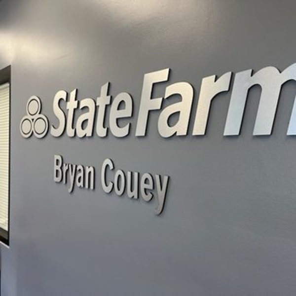 State Farm Sign,Real Estate Agent's Sign,Laser Cut Logo Sign,State Farm,Beauty Salon Sign,Real Estate Agent, Logo With Raised 3D Design