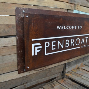 Custom Rusted Corten Steel Business Sign: Personalized Metal Signage