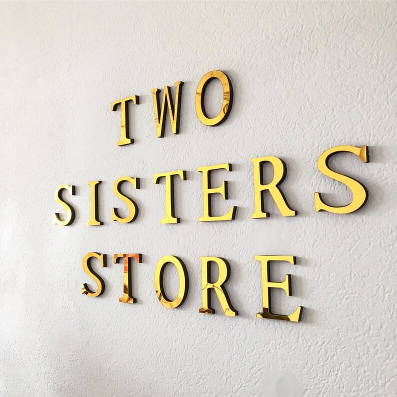Wall Mounted Mirrored Gold Foamex Sign