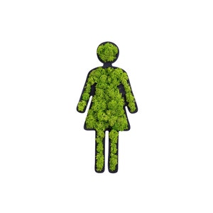 Wall Moss Sign, Moss Art, Moss Restroom Sign, Bathroom Door Sign, Bathroom Sign, Toilet Sign, WC Sign, Toilet Door Sign, Metal Toilet Sign