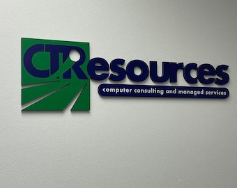 Custom Metal Reception Sign – 3D Laser Cut Office Logo Sign, Indoor Business Wall Decor, Personalized Office Name Sign