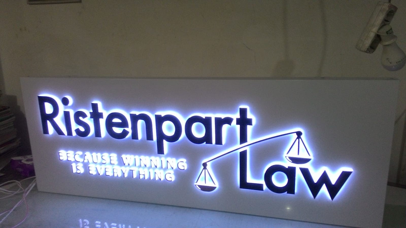 Custom LED Backlit Business Sign: 3D Metal Wall Logo - Etsy