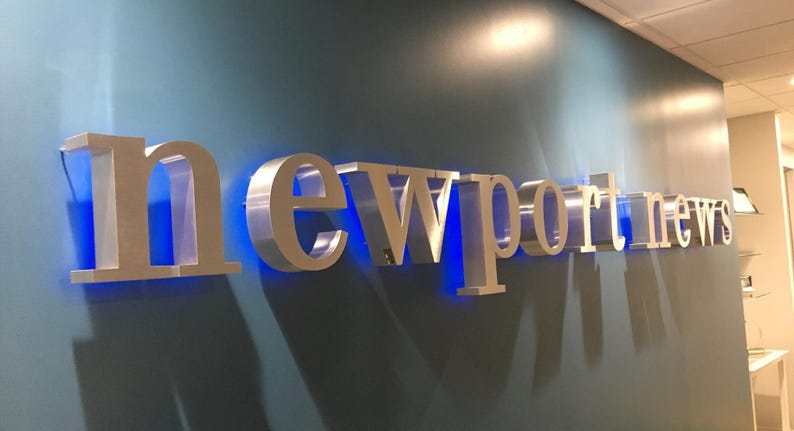 3D metal indoor sign.
made of stainless steel.
color is brushed silver
backlight color is blue.
1 inch away from the wall.
letter depth is 1 inch.