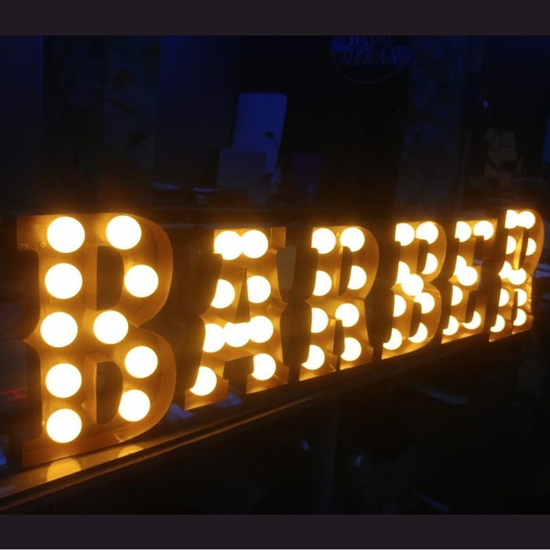 Carnival Circus Light Up, Custom Marquee Signs, Metal LED Logo, Business Illuminated Signs, LED Channel Letter, Rustic Metal Letter Lights