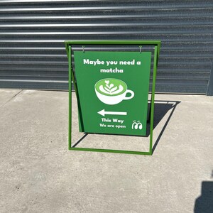 Custom A-Frame Outdoor Sidewalk Signs, Sandwich Signage, Swinging Signage, Sidewalk Signage, Frame Signage, Outdoor Cafe Sign, Menu Signage