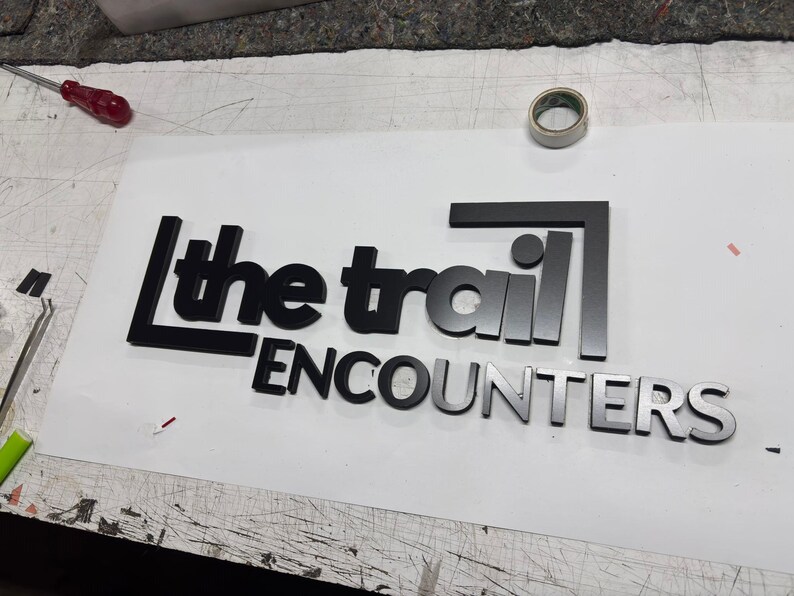 Custom Brushed Metal 3D Business Sign, Stainless Steel Reception Signage, Laser Cut Logo Decor immagine 12