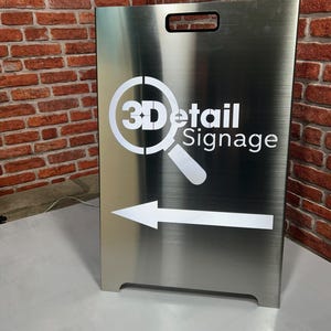 Personalized A Frame sidewalk Sign, Sandwich A-Board, Metal Sidewalk Signs, Illuminated Sidewalk Signs, Sandwich Signs, Double Sided Sign