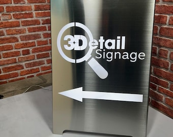 Personalized A Frame sidewalk Sign, Sandwich A-Board, Metal Sidewalk Signs, Illuminated Sidewalk Signs, Sandwich Signs, Double Sided Sign