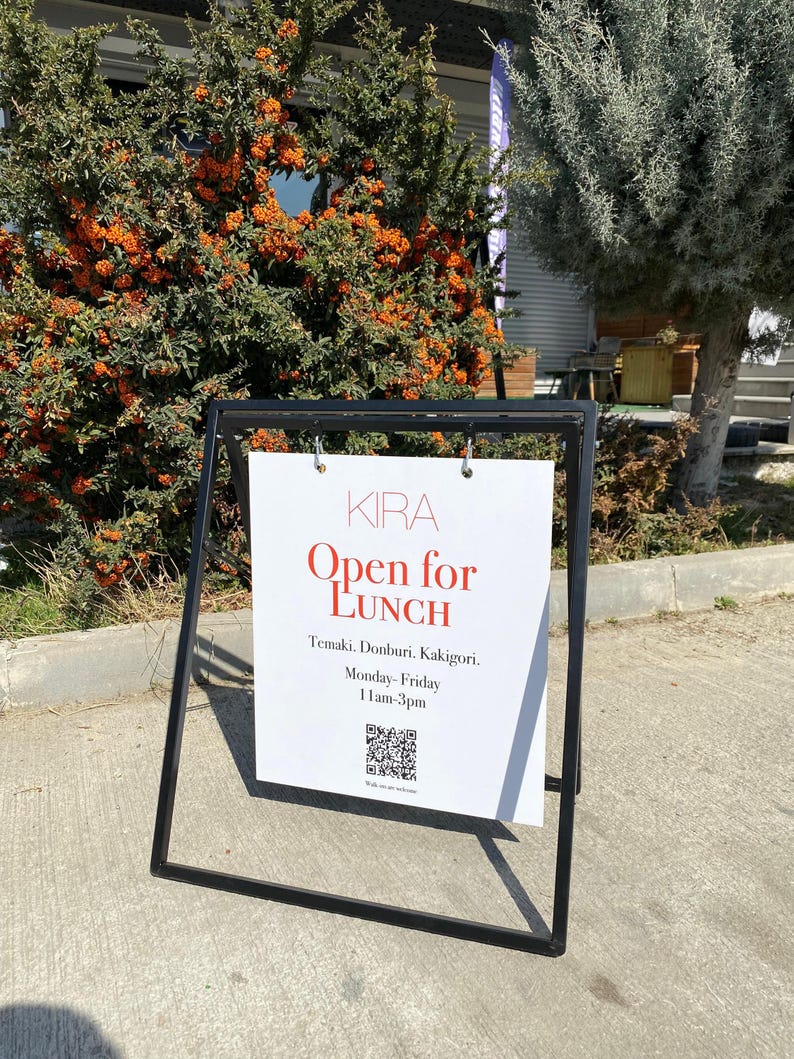 Custom A-Frame Outdoor Sidewalk Signs, Sandwich Signage, Swinging Signage, Sidewalk Signage, Frame Signage, Outdoor Cafe Sign, Menu Signage