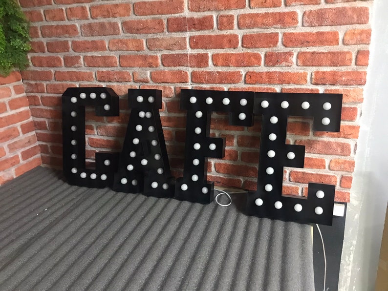 Carnival Circus Light Up, Custom Marquee Signs, Metal LED Logo, Business Illuminated Signs, LED Channel Letter, Rustic Metal Letter Lights