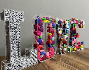 Fillable Acrylic Letters: 3D Clear Box, Business Decor