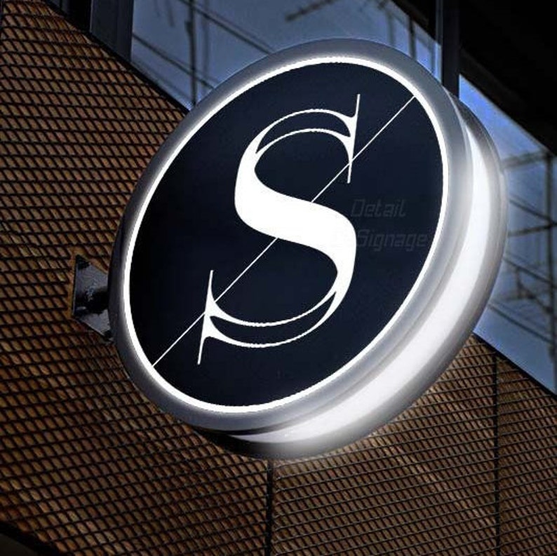 Round Light Box Store Front Sign Double Sided Projecting Etsy