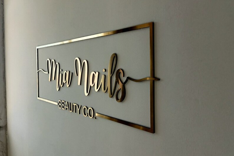 Wall Mounted Mirrored Gold Foamex Sign