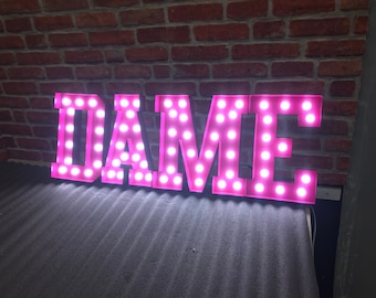 Carnival Circus Light Up, Custom Marquee Signs, Metal LED Logo, Business Illuminated Signs, LED Channel Letter, Rustic Metal Letter Lights
