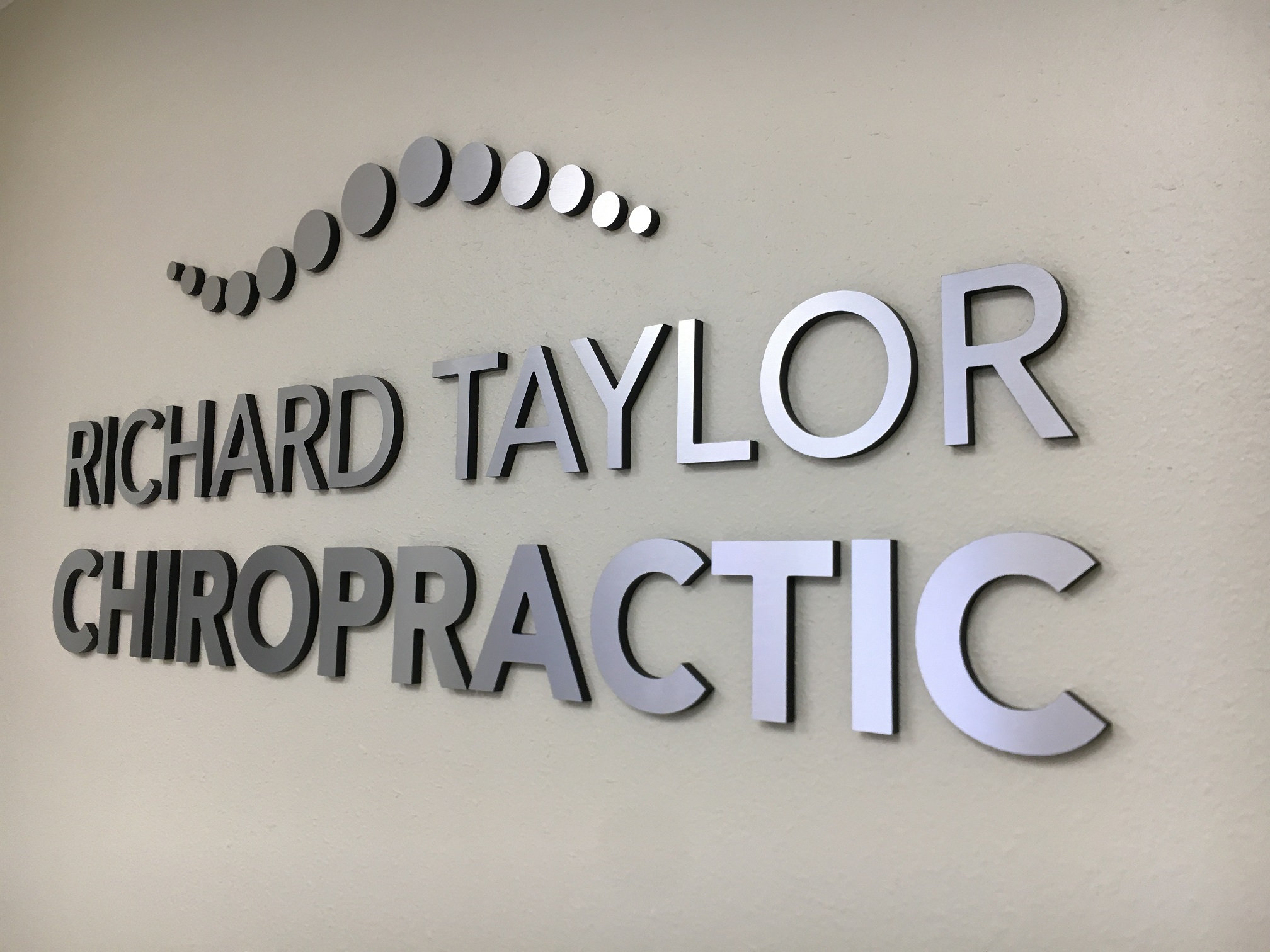 Custom 3D Sign for an Office Lobby, Brushed Logo Sign,Chiropractic sign, Shinny Logo Sign, 3D Wall Logo, Laser cut Logo, Office Wall Decor
