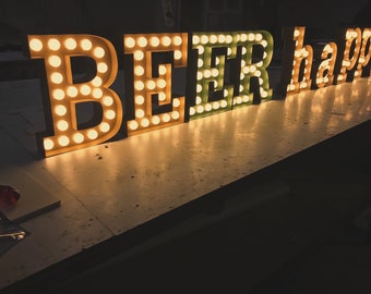 Carnival Circus Light Up, Custom Marquee Signs, Metal LED Logo, Business Illuminated Signs, LED Channel Letter, Rustic Metal Letter Lights
