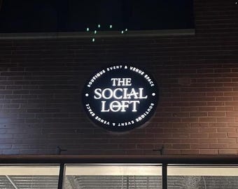 Custom Backlit Round Sign – 3D Hollow Out Lightbox, Wall Logo Sign, Office Business Name Sign, Company Logo Display, Illuminated Round Sign