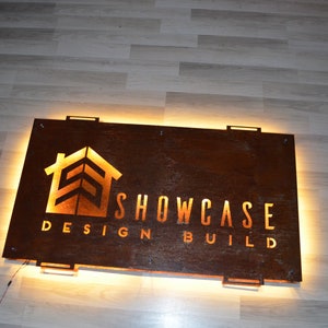 Corten Steel LED Backlit Sign: Rust Effect Address Plaque - Etsy