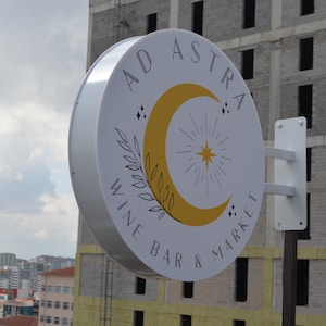 Bar and Market Sign with white frame