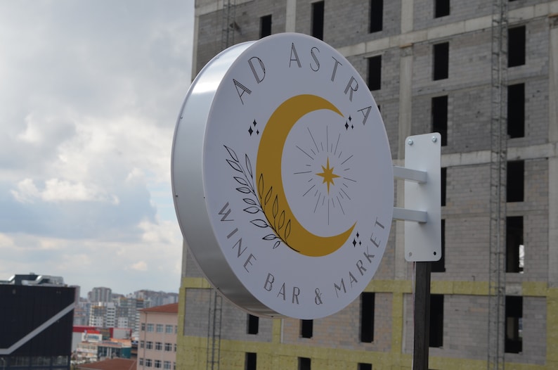 Bar and Market Sign with white frame