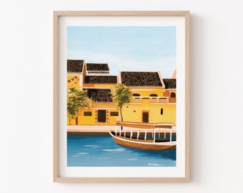 Hoi An Vietnam konsttryck, reseposter, Asiendekor