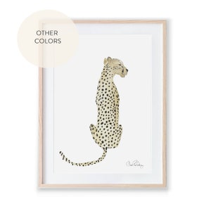 CUSTOM COLOR Cheetah Prints |  custom cheetah wall art | Tropical  Wall Art | Wild Cat Wall art | Watercolor Cheetah