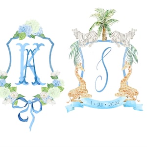 Semi Custom Crest | Custom Monogram | Personalized Family Crest | Wedding Crest