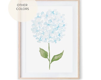 Choose your color Hydrangea Flower | Watercolor Hydrangea Wall art | Botanical Wall Decor | Floral Print