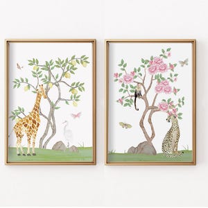 Two Bird Chinoiserie pair | Asian Wall Art | Grandmillennial Decor | Chinoiserie Wall Art | Botanical Wall Art | Chinoiserie Print